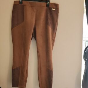 Marc New York Brown Faux Suede Leggings